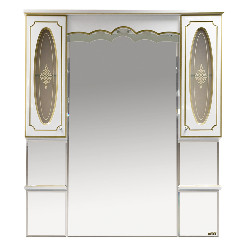 Зеркало-шкаф Misty Монако 100 белый-золото с подсветкой Л-Мнк04100-013Л - 0