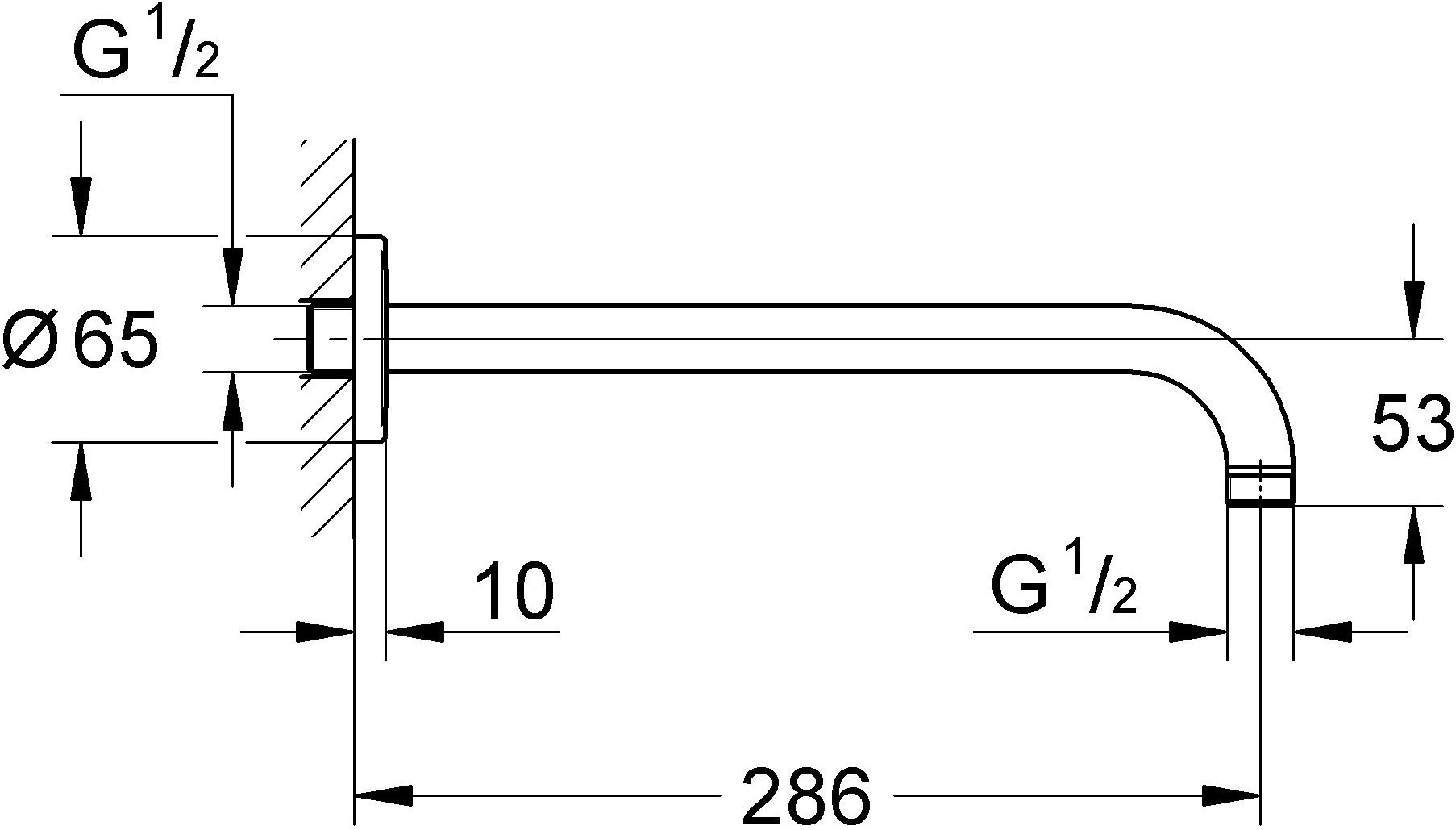 Кронштейн для верхнего душа Grohe Rainshower 28576000 - 5