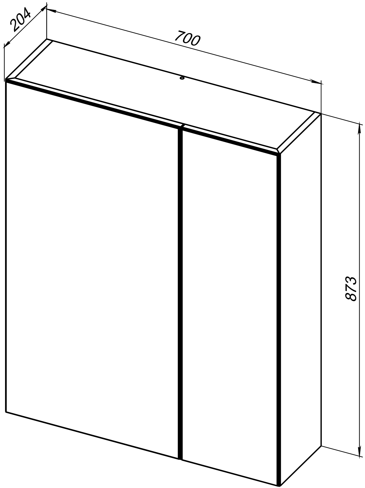 Зеркало-шкаф Aquanet Йорк 70 орех 203952 - 6