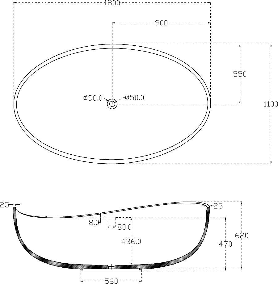 Акриловая ванна Abber AB9239 - 4