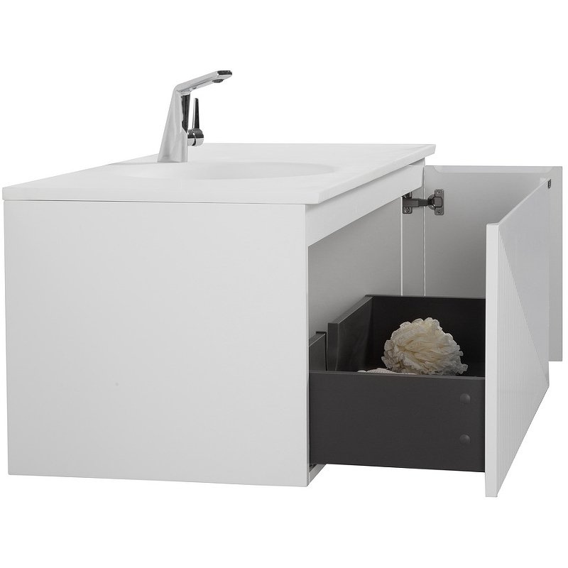 Тумба с раковиной Black&White Universell 121 белая глянцевая 91812002 - 2