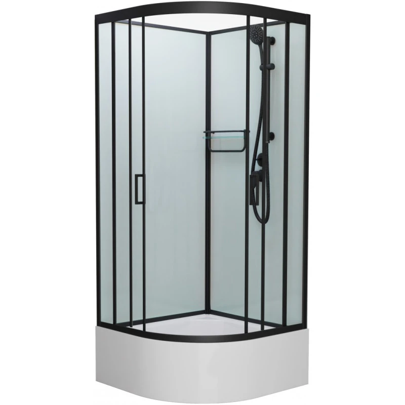 Душевая кабина Frank 100х100 черная стекло матовое 20073 - 0