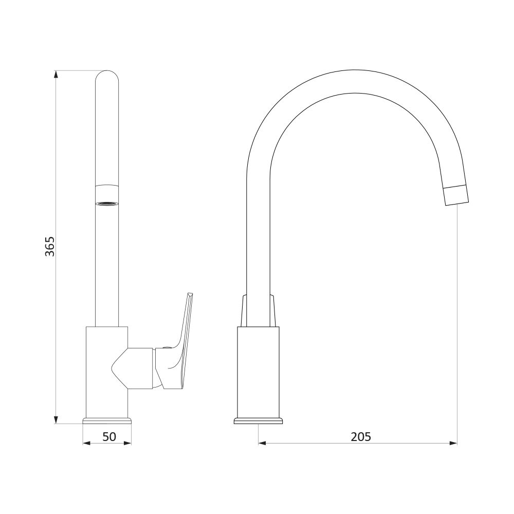 Смеситель для кухонной мойки Redblu by Damixa Origin Balance хром, черный  790720000 - 3