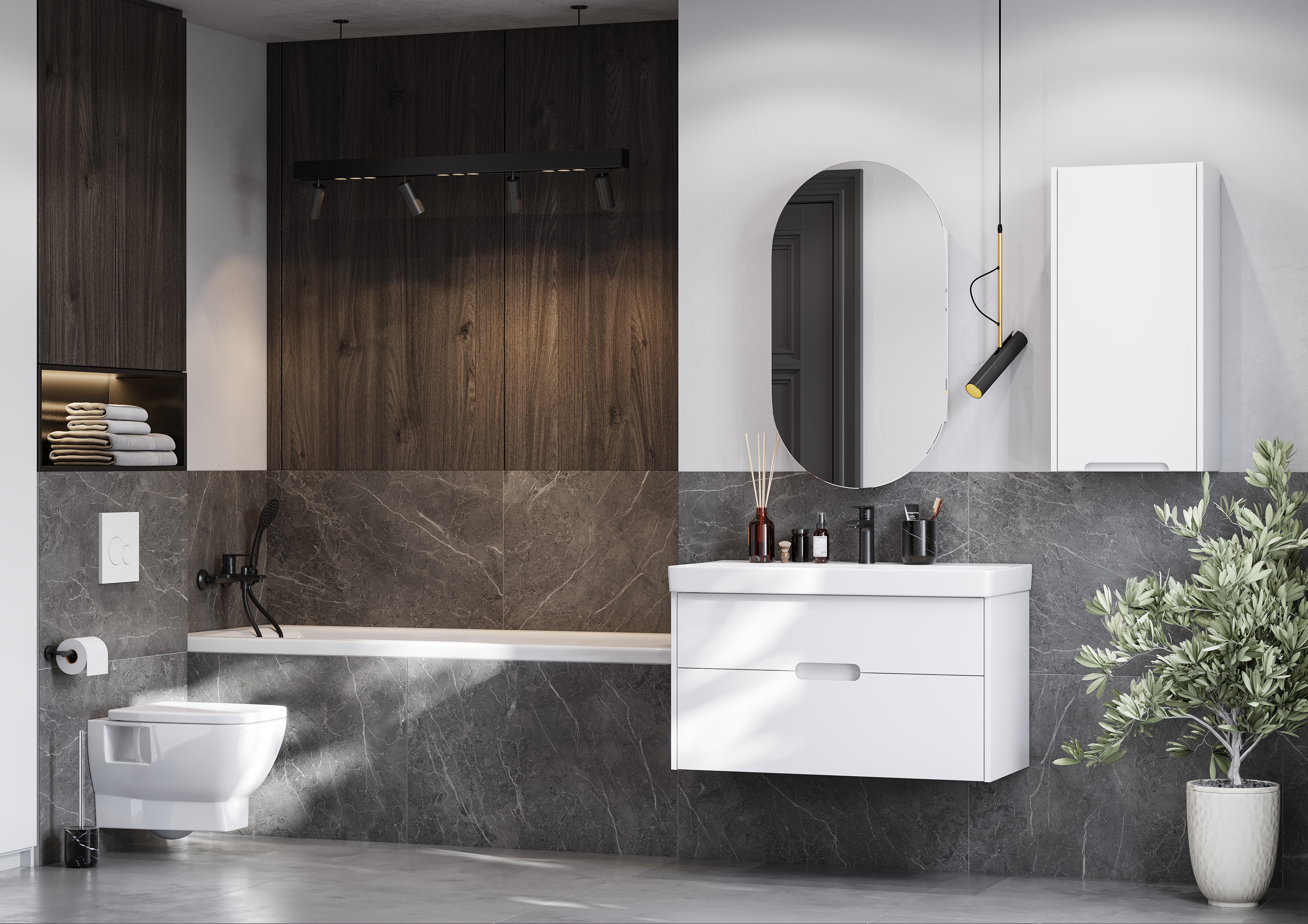 Тумба под раковину Aquaton Оливия 90 белый матовый 1A254401OL010 - 5