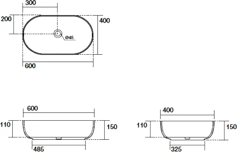 Раковина накладная Kerasan Nolita 60 коричневый матовый  534381 - 3