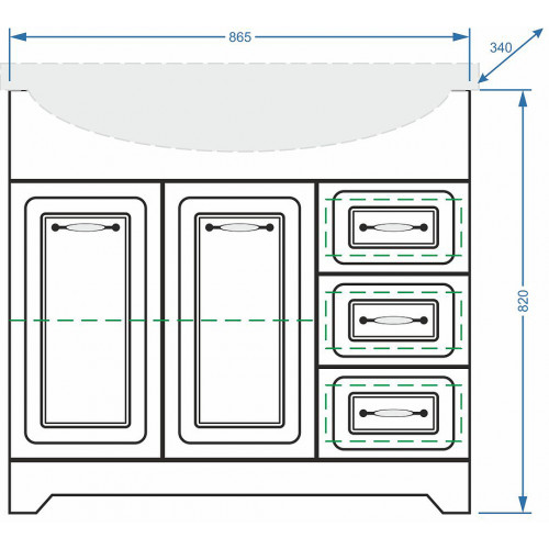 Тумба под раковину Stella Polar Кармела Элеганс 85 белый SP-00001150 - 3