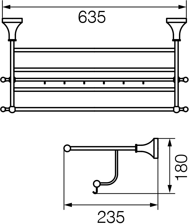 Полка Veragio Gialetta VR.GIL-6426.DO золото - 1