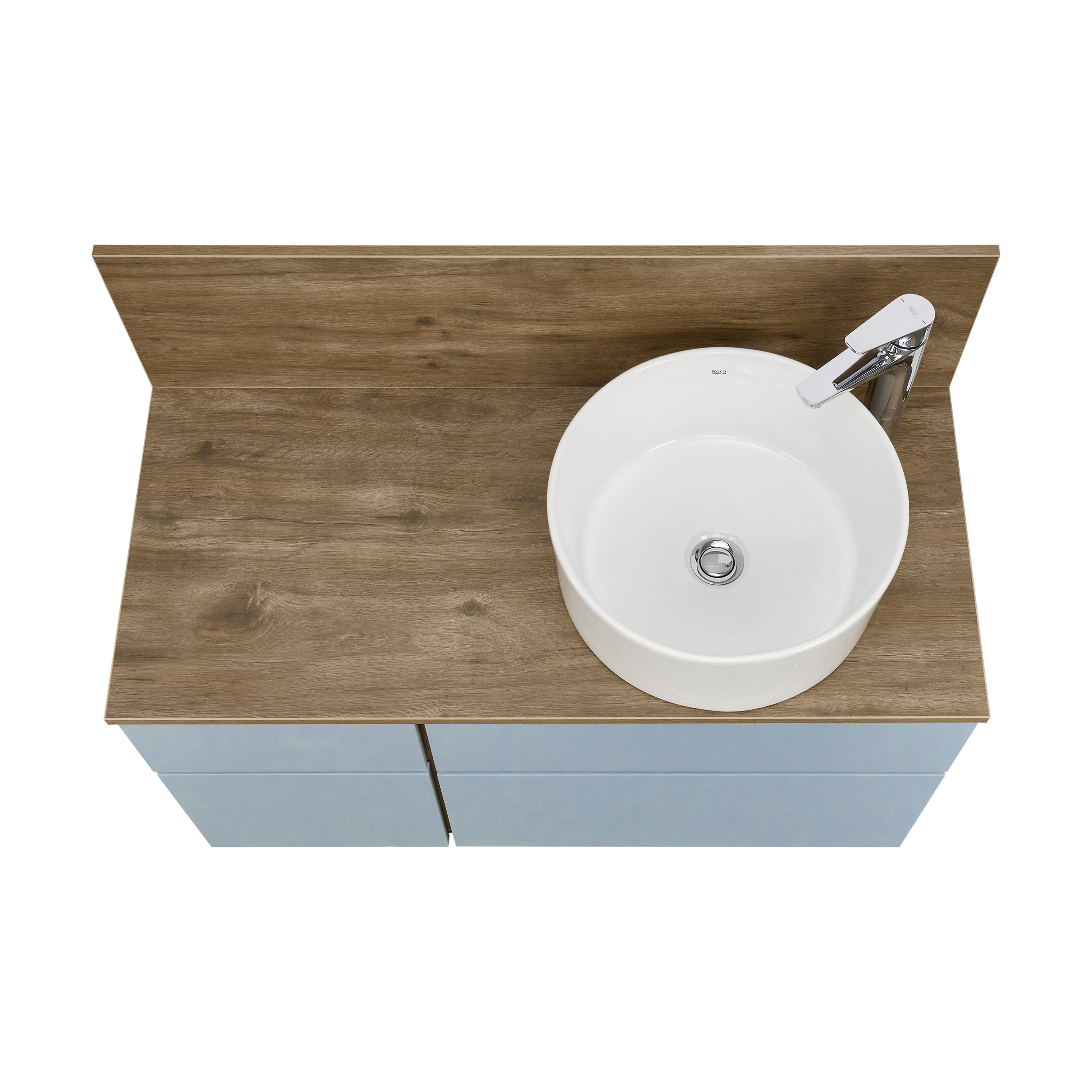 Тумба под раковину Aquaton Мишель 100 без столешницы светлое дерево-голубой 1A256901MIX30 - 11