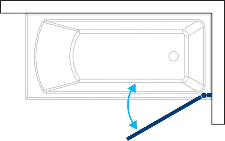 Шторка на ванну Koller Pool Waterfall Line QP93 R Chrome Grape QP93(right) chrome,clear - 6