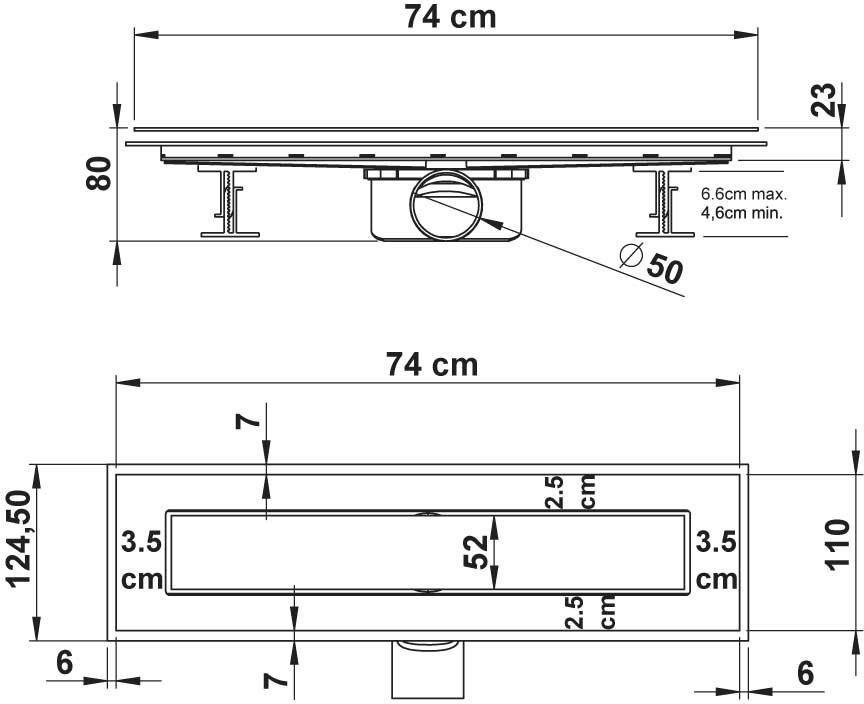 Душевой лоток Vincea Say Anzer SAY.72.2.70.STN 70 см - 3