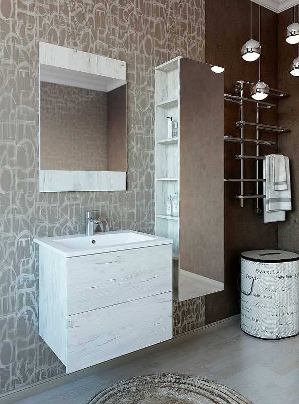 Зеркало Sanflor Чикаго 60 белый  С08221 - 1