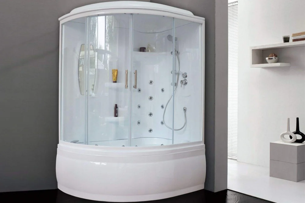 Душевая кабина Royal Bath 140х95 правая белая стекло прозрачное с гидромассажем RB140ALP-T-R - 1