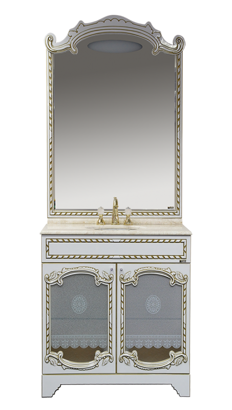 Зеркало Misty Элис 80 белое с золотом Л-Эли02080-013 - 3