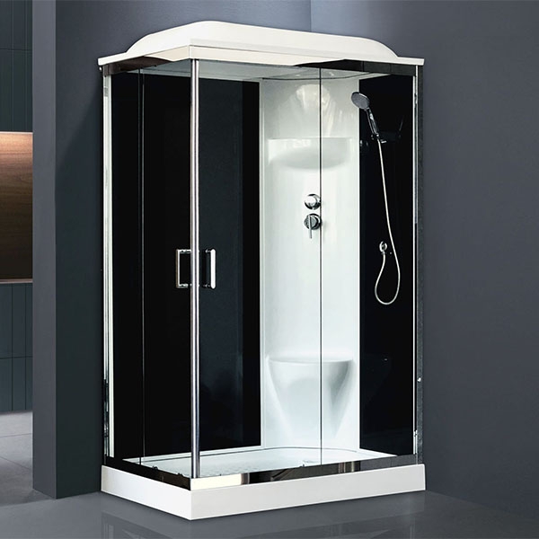 Душевая кабина Royal Bath HP 120х80 R профиль хром стекло прозрачное задняя стенка черная  RB8120HP6-BT-CH-R - 1