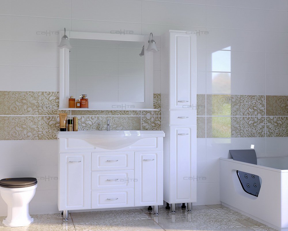 Тумба под раковину Санта Монарх 100 белый 700105 - 2