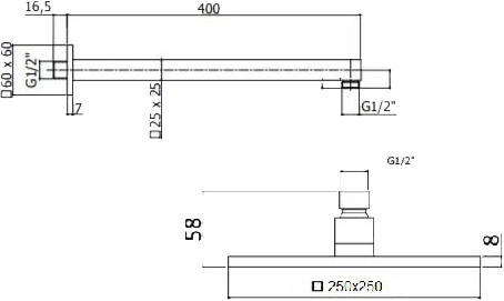 Верхний душ BelBagno Romano ROM-SLD-CRM - 1