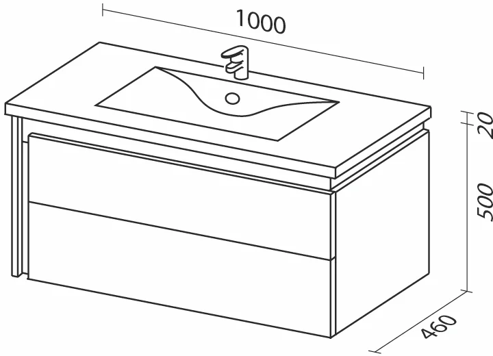 Тумба под раковину Sanvit Линк 100 светлое дерево - белый глянец klink100 - 4