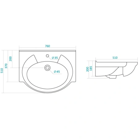 Тумба с раковиной Misty Лаванда 75 белая глянцевая УТ000000882 - 3