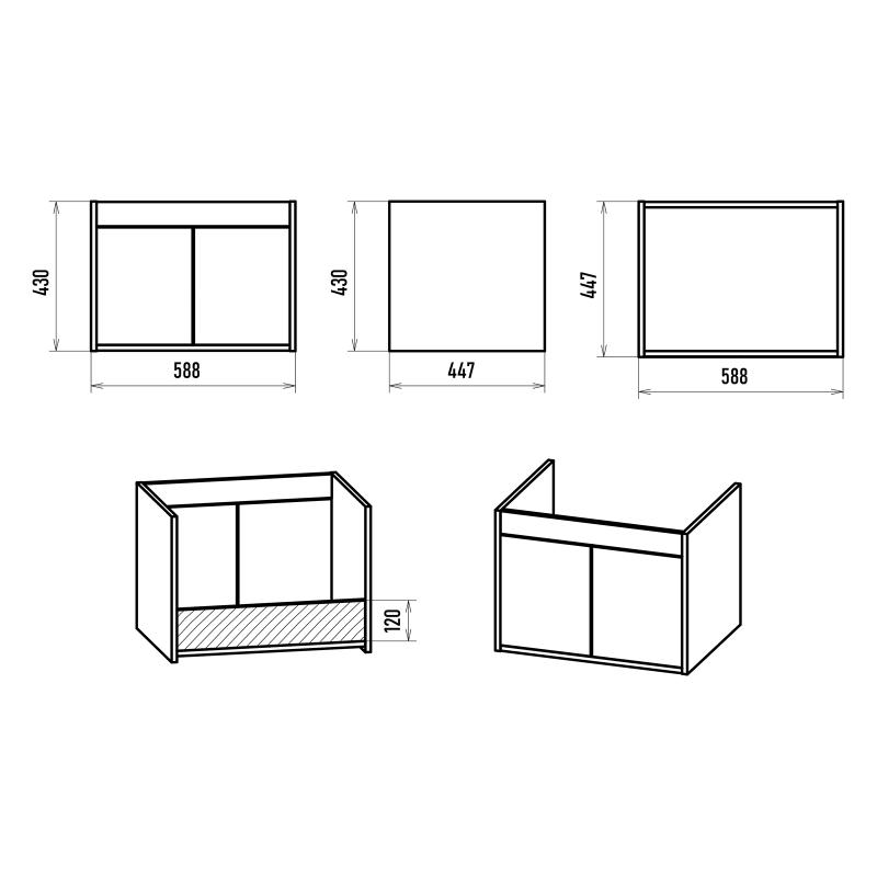 Тумба под раковину Misty Пайн 60 серая матовая Э-Пай-09060-19-2По - 2