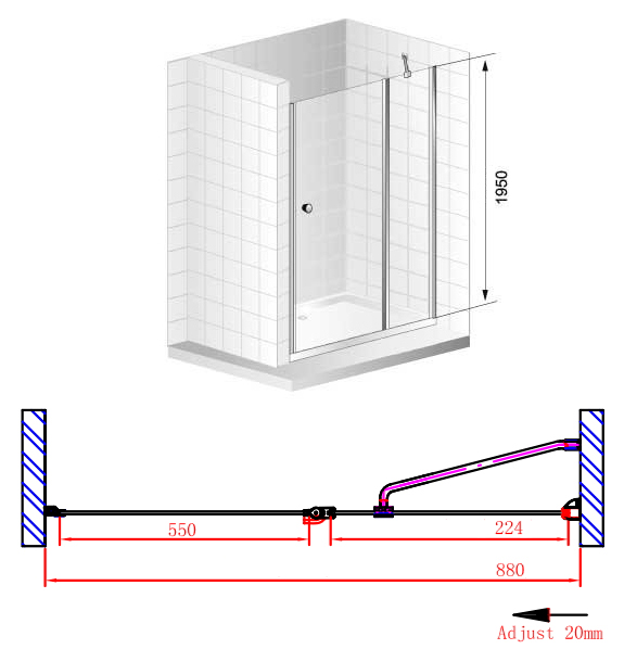 Душевая дверь в нишу Cezares Elena B12 90 P Cr R ELENA-W-B-12-90-P-Cr-R - 7