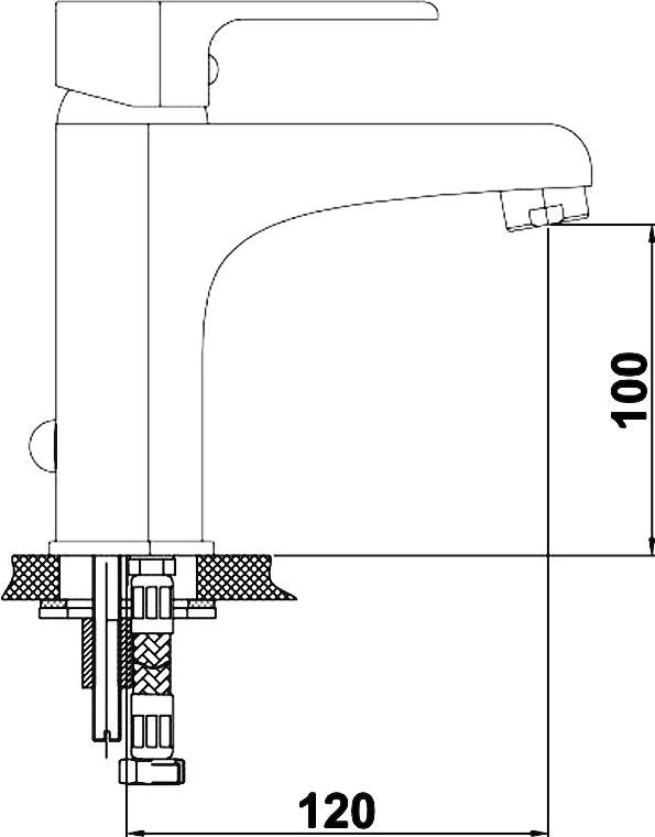 Смеситель для раковины GPD Atros хром MLB65 - 2