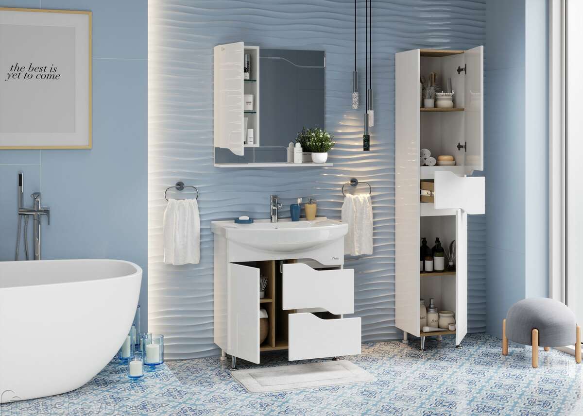 Тумба с раковиной Onika Веронелла 75 белый  - 5