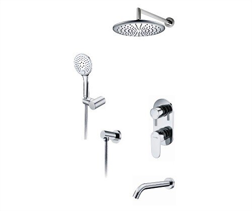 A175819 Встраиваемый комплект для ванны с верхней душевой насадкой и изливом - 0