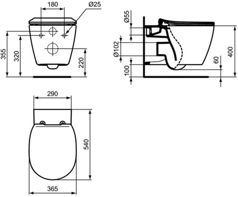 P211601 Пневматический промо-набор E047901 CONNECT AquaBlade® Подвесной унитаз, E712701 CONNECT крышка soft-close, R0309AA Пневматический промо-набор - 1