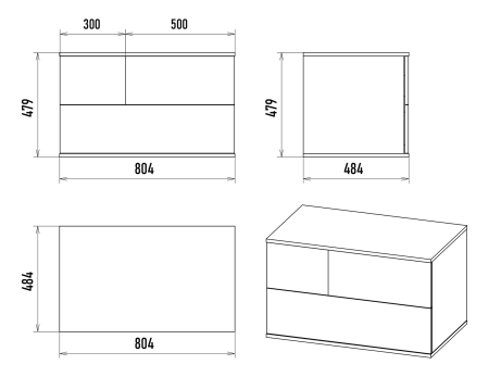 Тумба под раковину Misty Коломбо 80 темное дерево - черный П-Кол-01080-074П - 3