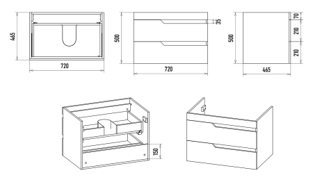 Тумба с раковиной Misty Софт 75 белая глянцевая УТ000015047 - 2