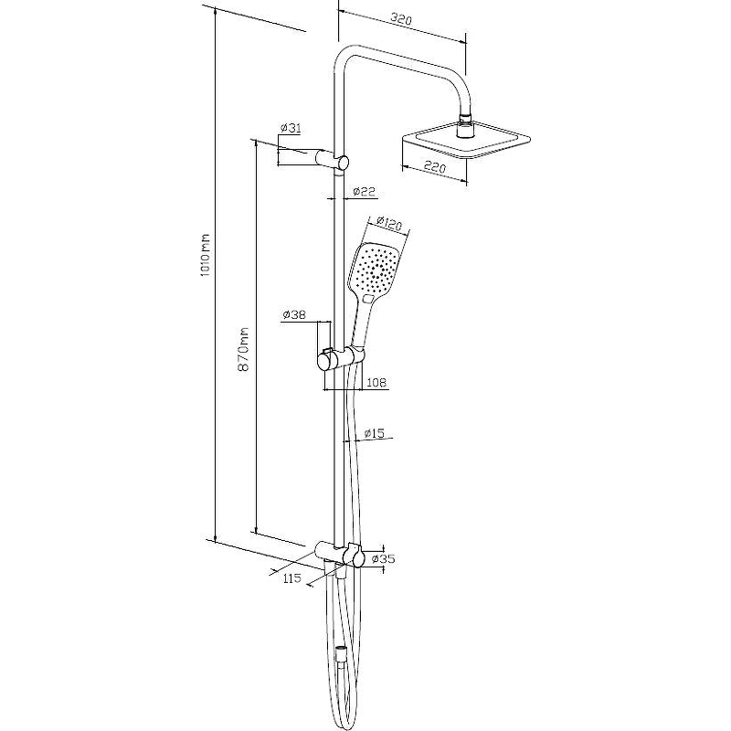 Душевой комплект Damixa Origin Evo белый, матовый  DX978200200 - 5