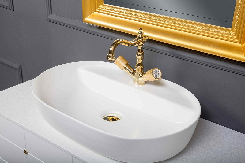 Тумба под раковину Armadi Art Vallessi Avangarde Piazza 80 белый - золото 841-080-WG - 9