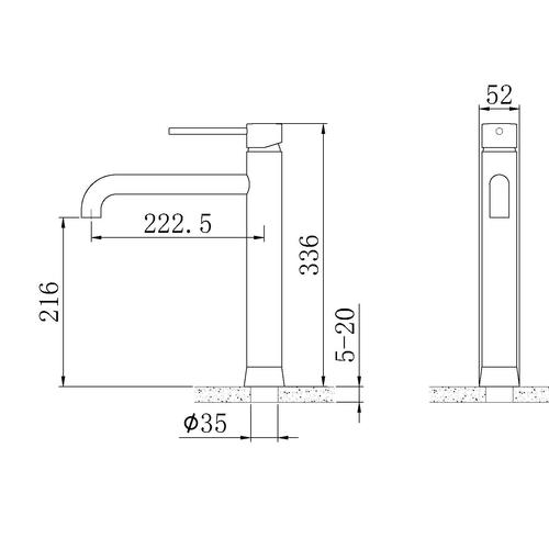 Смеситель для раковины Black&White Universell черный матовый 7600U - 4