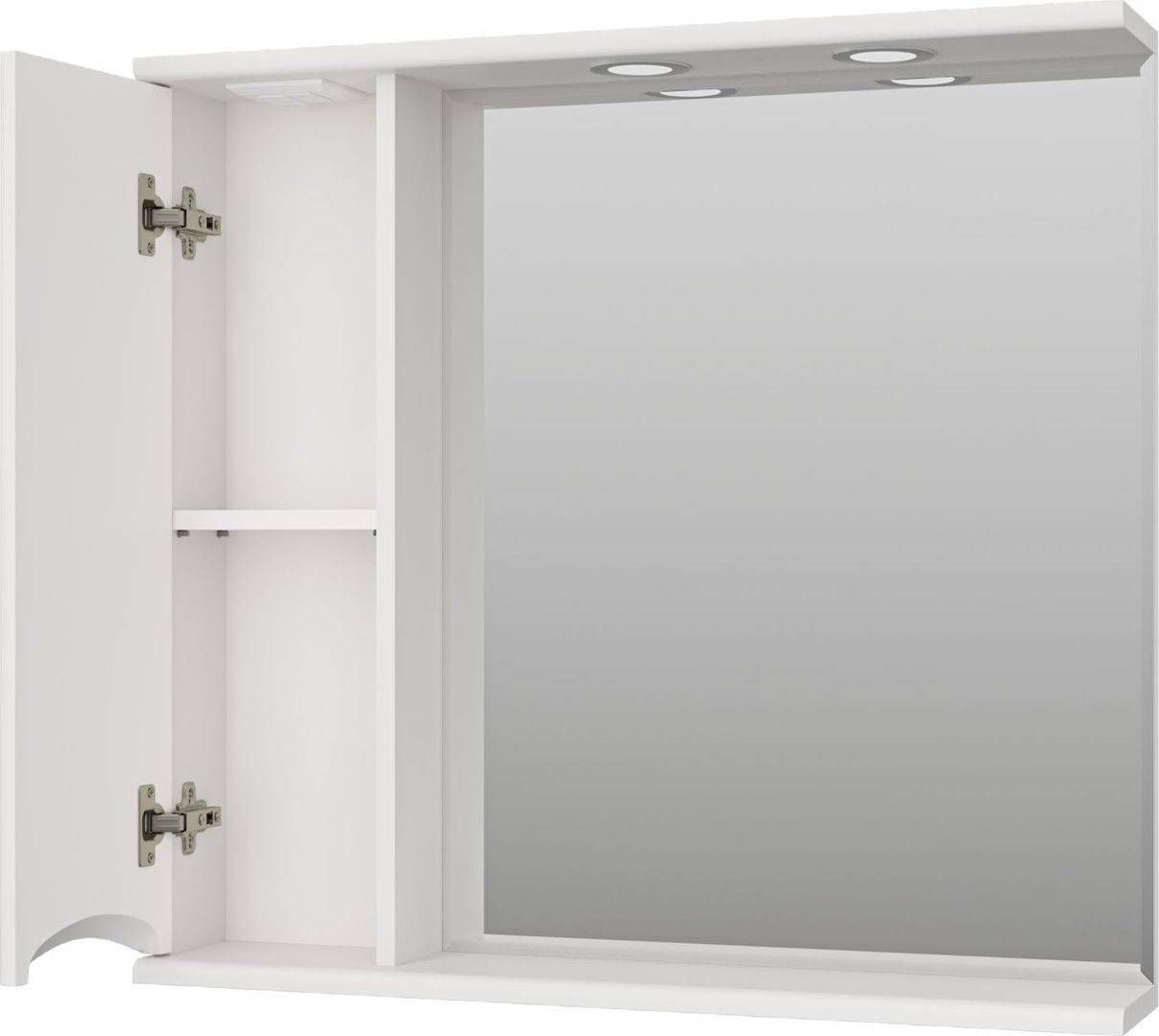 Зеркало-шкаф Misty Атлантик 80 L белый с подсветкой  П-Атл-4080-010Л - 3
