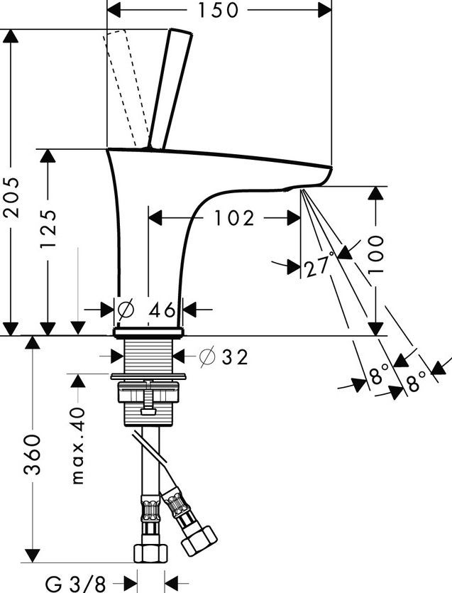 Смеситель Hansgrohe PuraVida 15075000 для раковины - 2