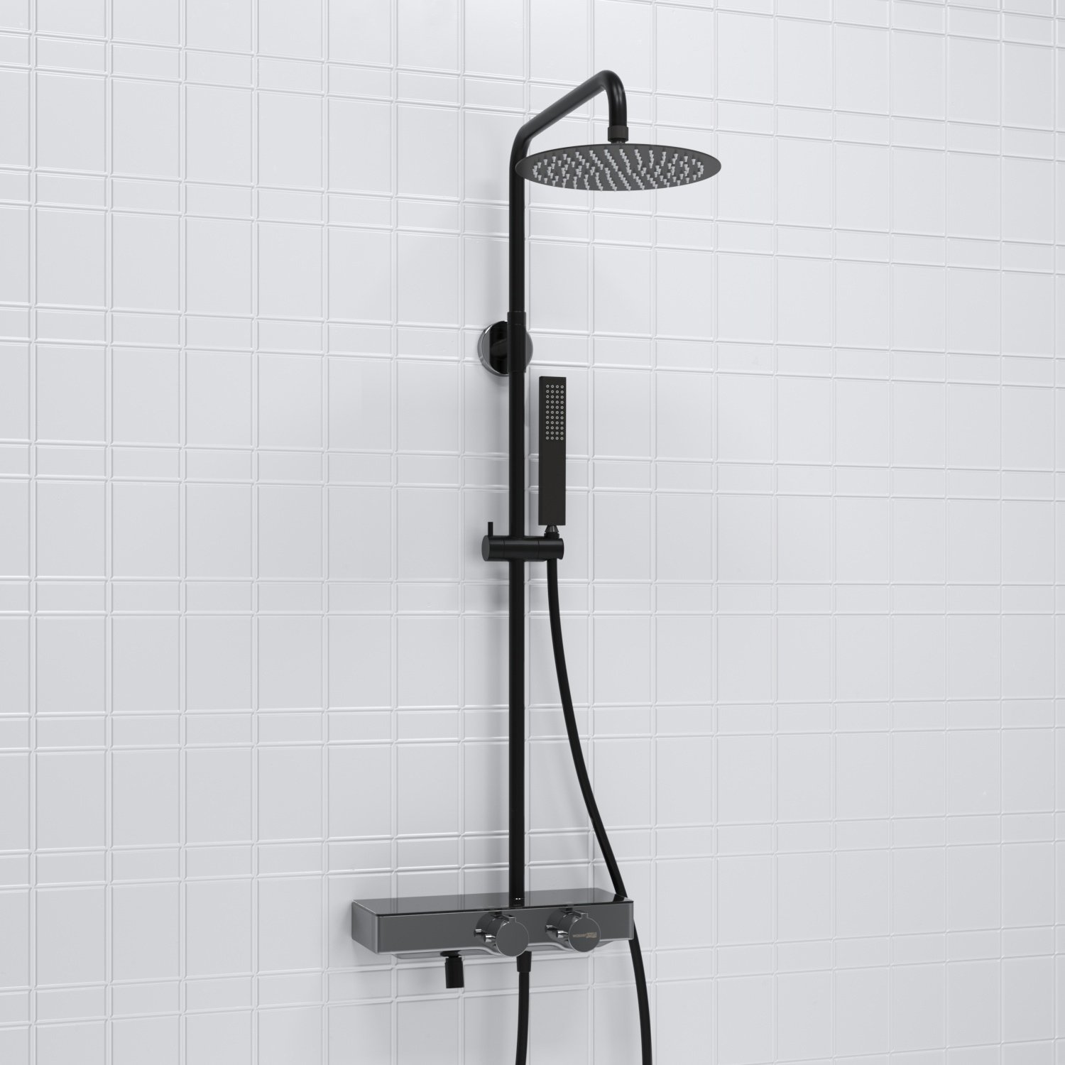 Душевая система WasserKraft 24.8 с термостатом черный матовый - хромоникель A114.258.218.CB Thermo - 1
