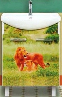 Тумба под раковину Misty Легенда 75 с рисунком Л-Лег01075-4510Пр - 0