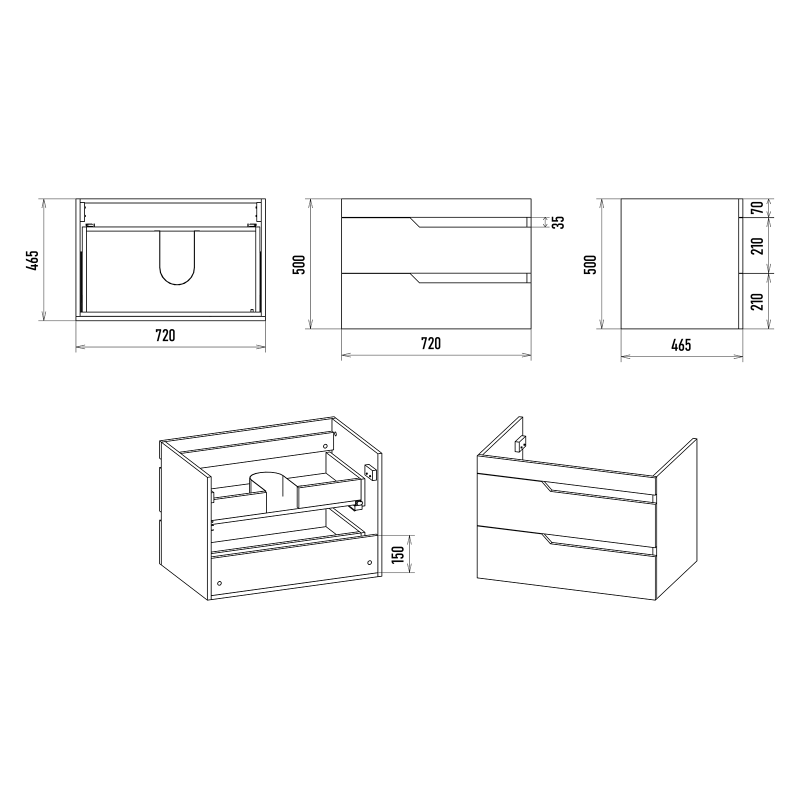 Тумба под раковину Misty Софт 75 белая глянцевая П-Соф-01075-011П2Я - 2