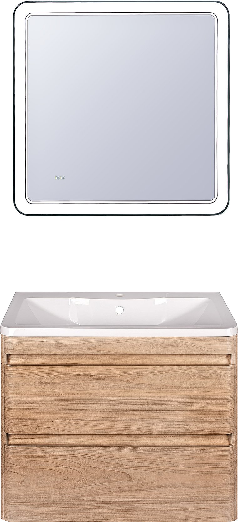 Тумба для комплекта Style Line Атлантика 80 Люкс Plus, подвесная, ясень перламутр ЛС-00000684 - 2