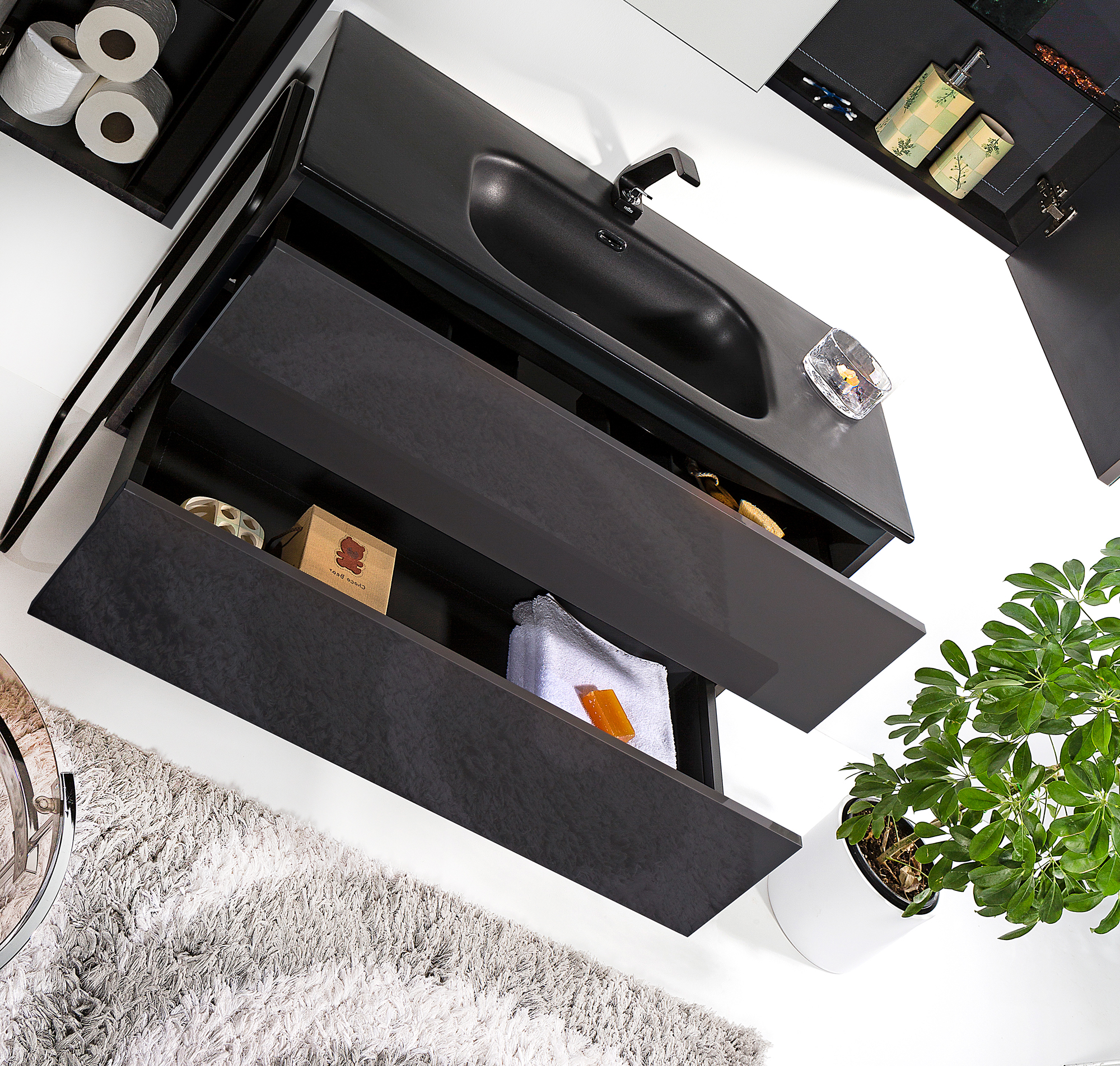 Тумба под раковину Armadi Art Vallessi 100 черный матовый 837-100-A mat - 7