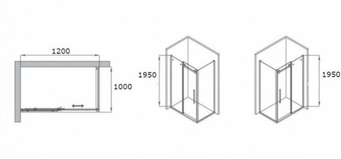 Душевой уголок RGW Tornado TO-44-1B 120х100 профиль черный стекло прозрачное 020744120-14 - 2