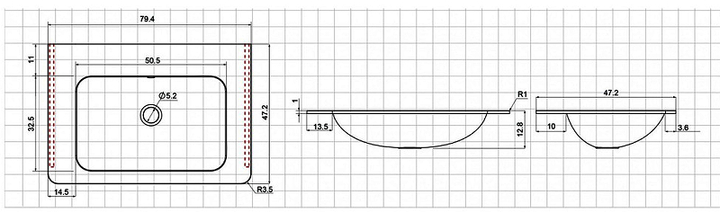 Тумба с раковиной Vincea Paola 80 белая - 4