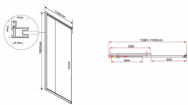 Душевой уголок Vincea Garda 110х110 хром стекло рифленое VSS-1G1111CH - 1