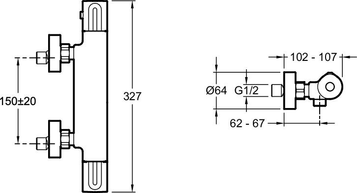 Термостат Jacob Delafon Metro E24394-CP для душа - 1