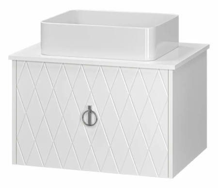 Тумба с раковиной Misty Манго 65 белая глянцевая УТ000014815 - 0