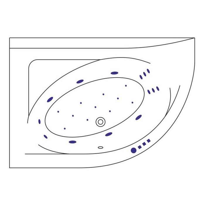 Ванна акриловая Excellent Aquarella Ultra 150x100 L с гидромассажем белый - хром WAEX.ARL15.ULTRA.CR - 8