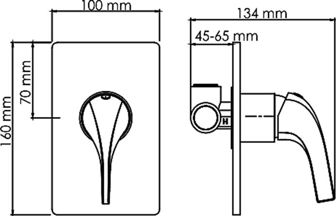Смеситель Wasserkraft Sauer 7151 для душа - 1