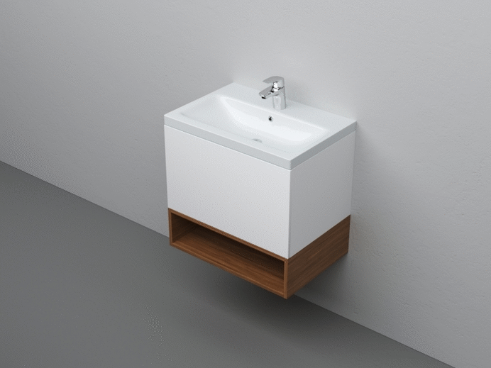 Тумба с раковиной Am.Pm Gem 60 белый глянец, с 1 ящиком - 9