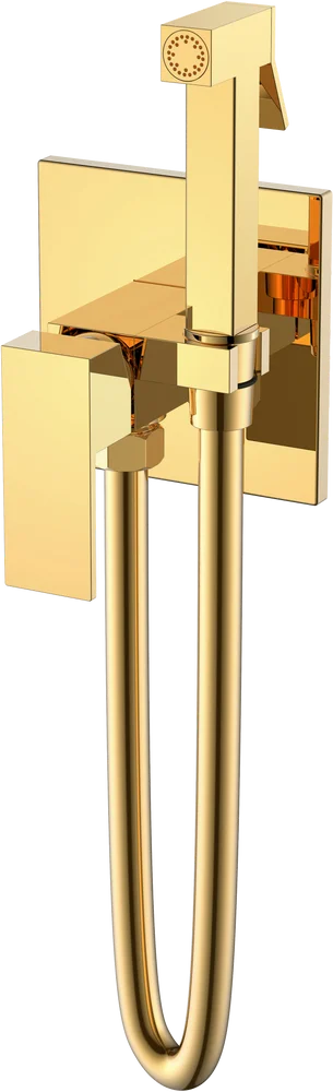 Гигиенический душ Boheme Qubic со смесителем золото глянцевый 477-G - 0