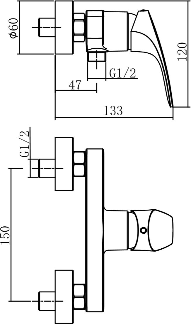 AF330-30C Aquanet Static, смеситель для душа, хром (237443) - 1